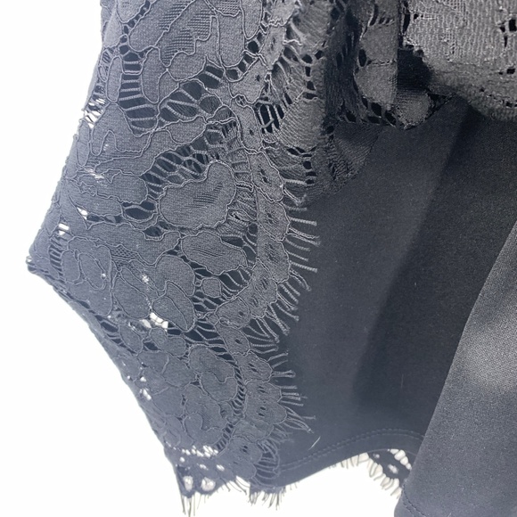 Kensie Womens 12 Dress Fit And Flare Black Floral Lace Overlay Cap Sleeve Party - Picture 6 of 7
